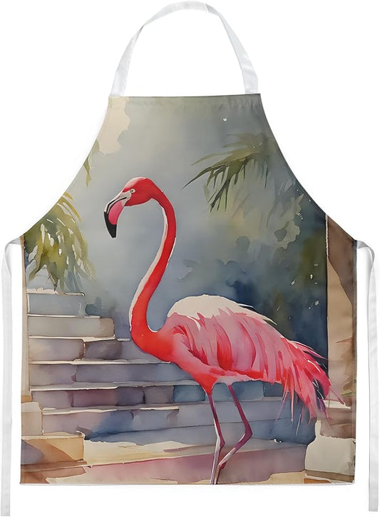 Caroline's Treasures Flamingo Apron Cooking Kitchen Server Baking Crafts Gardening for Adult Women Men, Unisex, Large, Multicolor