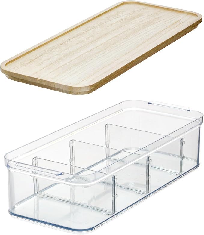 iDesign Recycled Plastic Dividers, 3 Pack, The Rosanna Pansino Collection – 5.8”, Clear Dividers