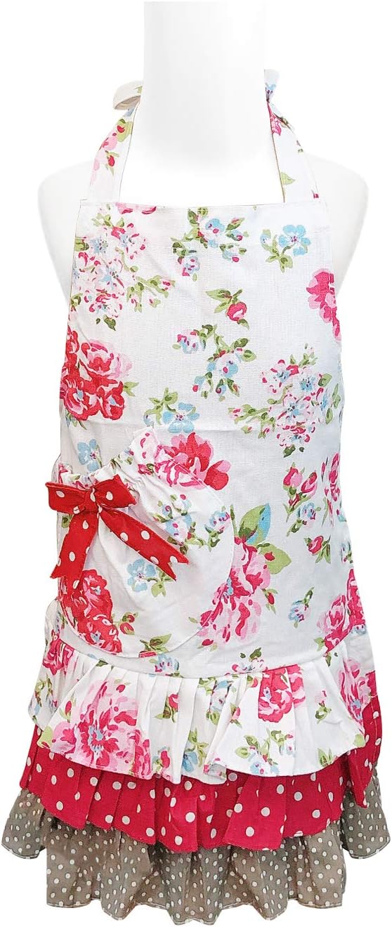 Wrapables Mother and Daughter Ruffles and Roses Apron for Baking, Cooking & Crafts, Mommy & Me Set