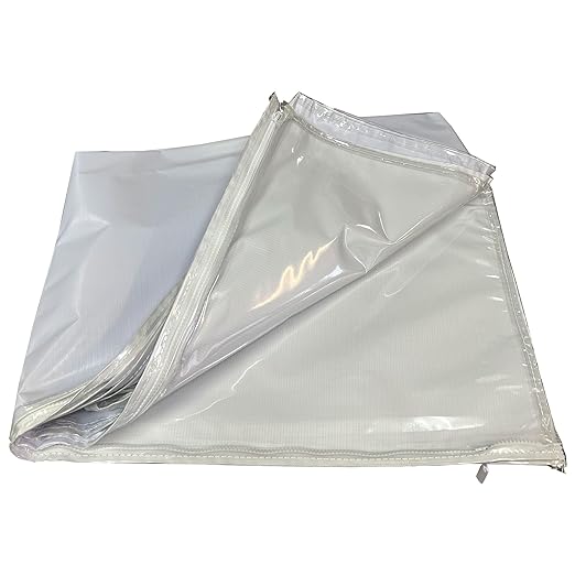 GSW AAR-20CW White Plastic Cover w/Clear Front Bun Pan Rack Cover with 2 Zippers, for Commercial Kitchen Used for 21” x 26” x 70” Rack