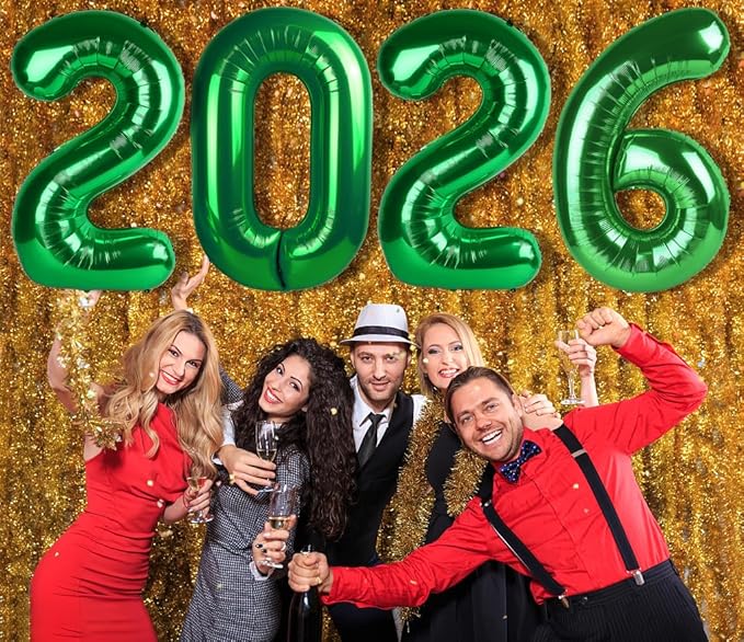 2026 Balloon Numbers 40 Inch, 2026 Balloons for Happy New Years Eve Party Decoration, Dark Green Number Balloons for 26 20 Birthday Party Wedding Anniversaries