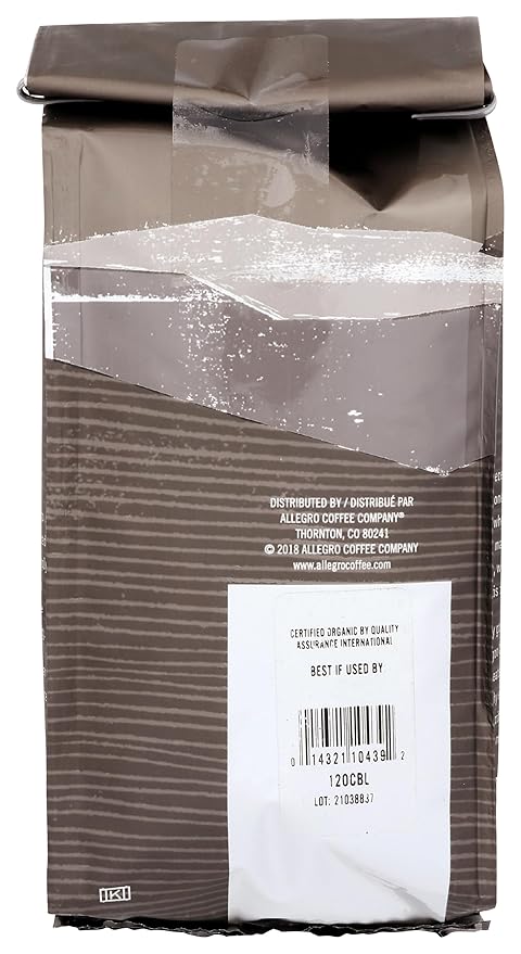 Allegro Coffee Organic Continental Blend Whole Bean Coffee, 12 oz