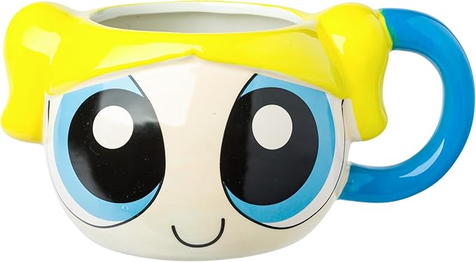 Silver Buffalo Powerpuff Girls Bubbles Ceramic 3D Sculpted Mug, 20 Ounces