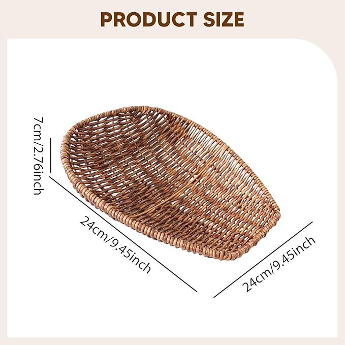Storage Basket Made of Imitation Rattan, Woven Basket, Multifunctional, Shelf, Vanity Tray for Organizing The Coffee Table, L