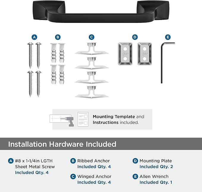 Amerock Highland Ridge Matte Black 9 inch (229mm) Towel Bar, BH36015MB