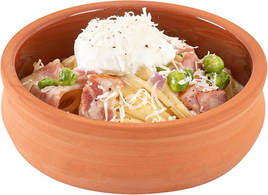 Restaurantware-Terra Tek 8.5 Ounce Terracotta Cazuelas, 2 Brown Glazed Clay Pots For Cooking - Oven-Ready, Microwavable, Terracotta Serving Pots, Dishwashable, For Cooking And Serving