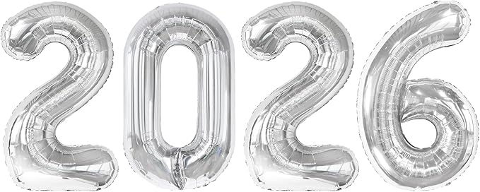 2026 balloons, Silver 40 Inch 2026 Party Decorations New Year Nye Decorfor New Years Eve Party Supplies 2026, New Years Eve Party Balloons, Graduation Party Decorations
