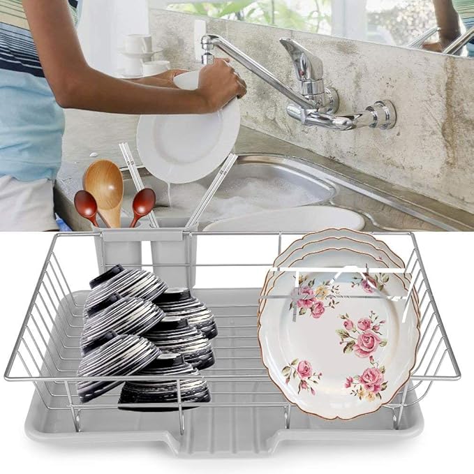 Dish Drainer Rack Dish Drying Tray Kitchen Utensils 48 x 30 x 11 cm