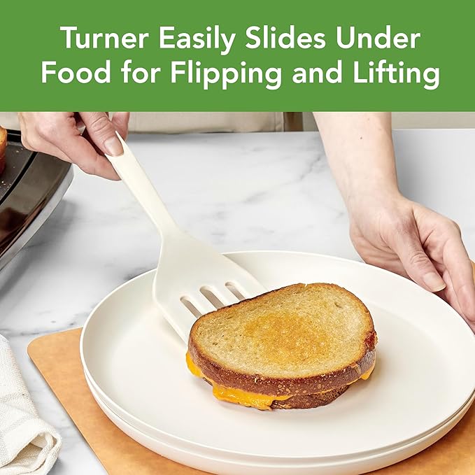 Tovolo Elements Silicone Spatula Turner Set Kitchen Utensils Heat Resistant 600F, Easy Clean Dishwasher Safe Nonstick Spatula Turner Bundle Cookware for Cooking Baking Mixing Tools, Buttercream
