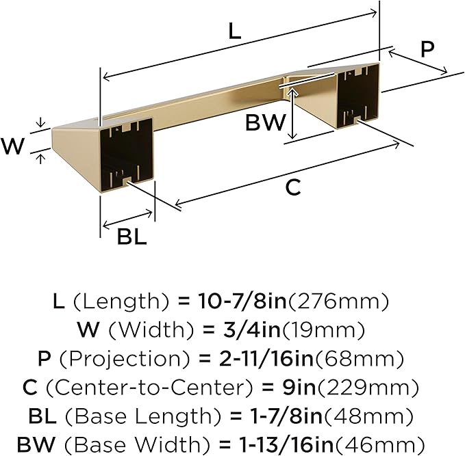 Amerock Blackrock Golden Champagne 9 inch (229mm) Towel Bar, BH36005BBZ