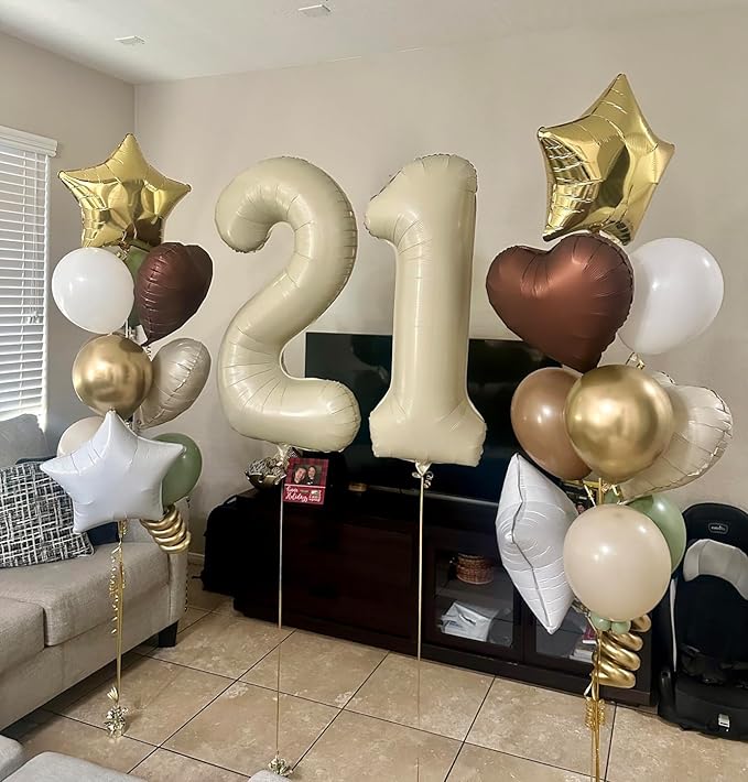 Number 18 Balloons 40 In, 18th Birthday Decorations for Boys Girls, 81st Cream Birthday Party Decorations Big Balloons for Engagement, Wedding, Celebration Party, Graduations, Photo Shoot