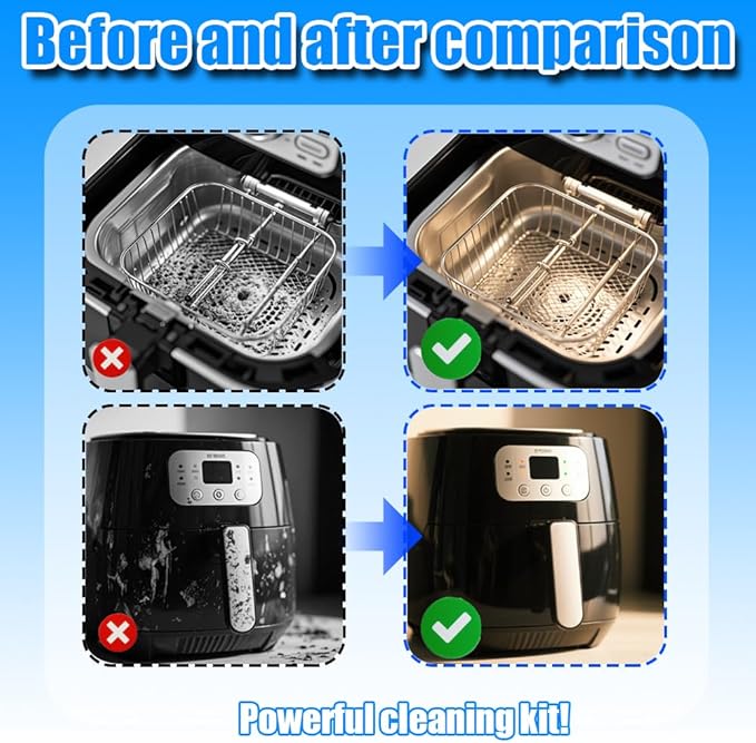Air Fryer Cleaning Tools Set, Airfryer Cleaner Brush, Air Fryer Accessories（8 Pcs）