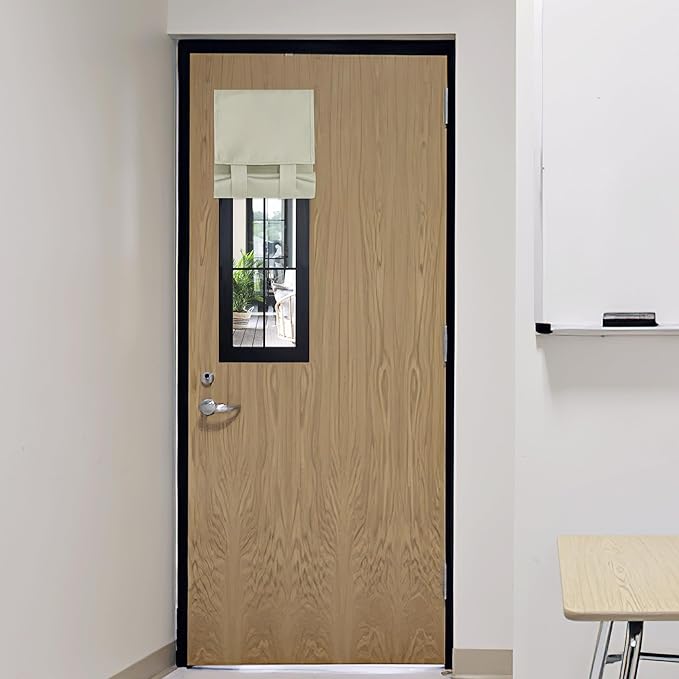 RYB HOME Door Curtains for Small Windows, Room Darkening Heavy Duty Vertical Sides Door Blinds Full Privacy for Patio Window, 1 Panel, Light Beige W12 x L40