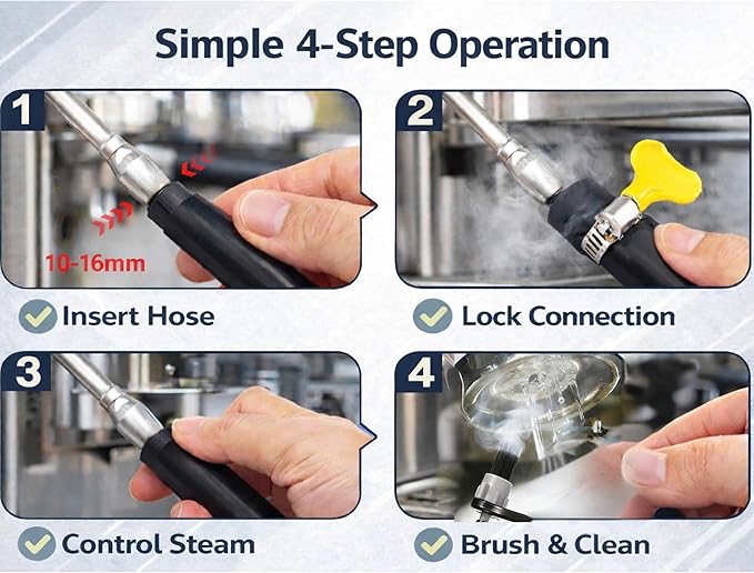 Coffee Machine Steam Brush, 36 Inch Silicone Hose Espresso Steam Wand Cleaning Tool with Spoon End for Barista Espresso Maintenance (Black)
