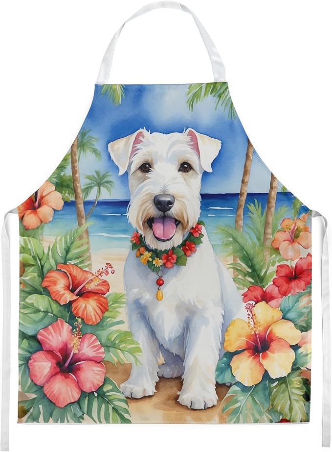 Caroline's Treasures Sealyham Terrier Luau Apron Cooking Kitchen Server Baking Crafts Gardening for Adult Women Men, Unisex, Large, Multicolor