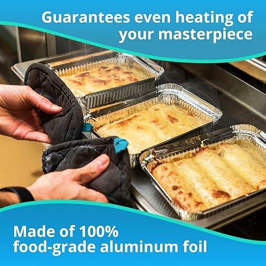 IDL Packaging Aluminum Foil Lids for Half-Size Steam Table Pans - 13" x 11" (pack of 25) - Disposable Cover for Grill Pans - Oven & Freezer Safe - Durable Top for Foil Pan