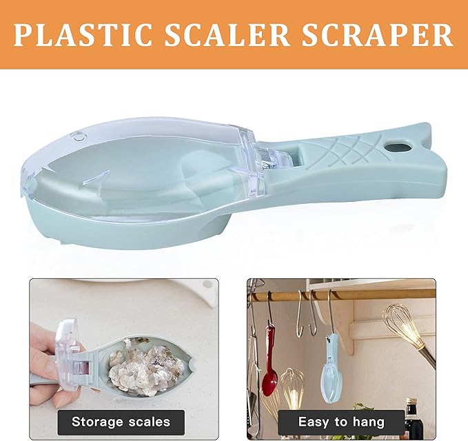 7 Pieces Fish Scaler Brush Remover with Gray Mitten, Stainless Steel Sawtooth Remover Removing Peeler Cleaning Tool Fish Shape Tweezers for Fish Scales Removing Peeling