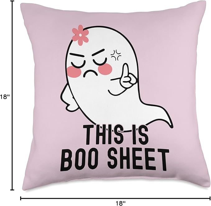 This is Boo Sheet Funny Halloween Ghost Girl Say No Throw Pillow