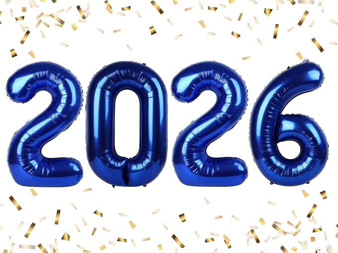 Number 2026 Balloons, Happy New Years Eve Party Decorations, Navy Blue Balloon Numbers 40 Inch for 20 26 Girls Boys Women Men Engagement, Bridal Shower Party
