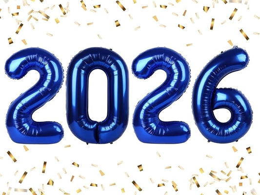 Number 2026 Balloons, Happy New Years Eve Party Decorations, Navy Blue Balloon Numbers 40 Inch for 20 26 Girls Boys Women Men Engagement, Bridal Shower Party