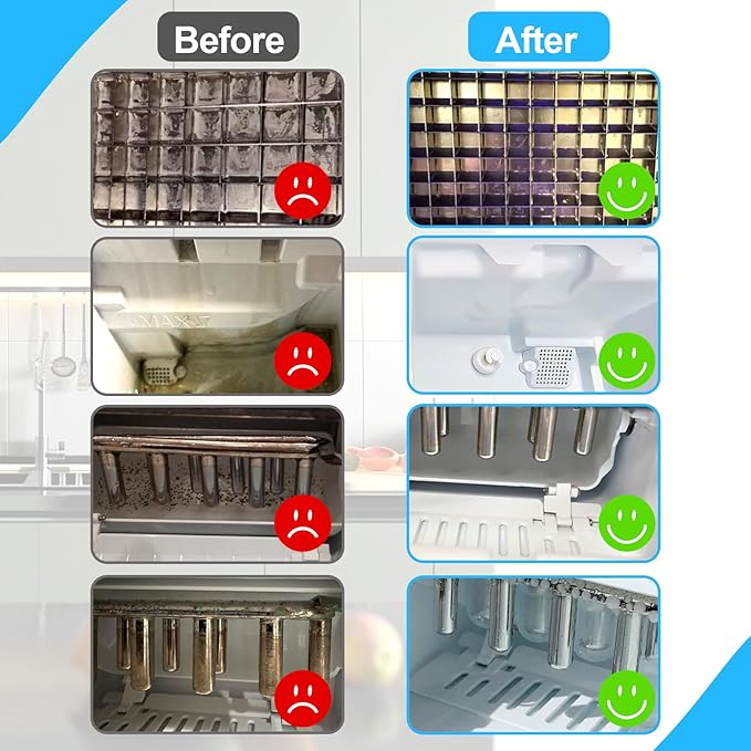 XANGNIER Ice Machine Cleaner Brush Kits,Countertop Ice Maker Cleaning Tools Accessories-1Pcs Cleaning Sponge and 19 Pcs Small Crevice Cleaning Brush for Tight Spaces