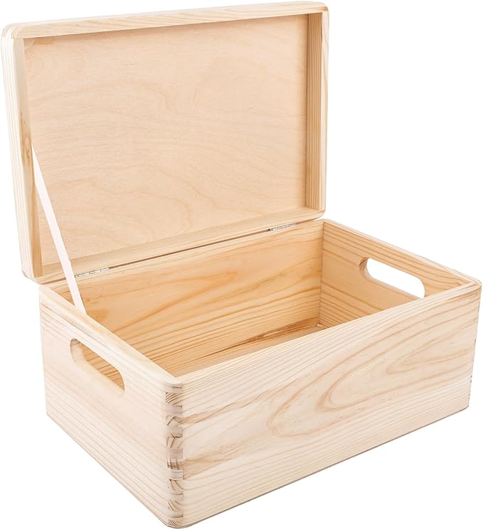 Creative Deco Personalized Wooden Storage Box Communion Cup Dove | 11.8 x 7.87 x 5.51 in (+-0.5) | Multiple Choice | Hinged Lid Handle Engraving | Unpainted Gift Box | UNSANDED Keepsake Souvenir Chest