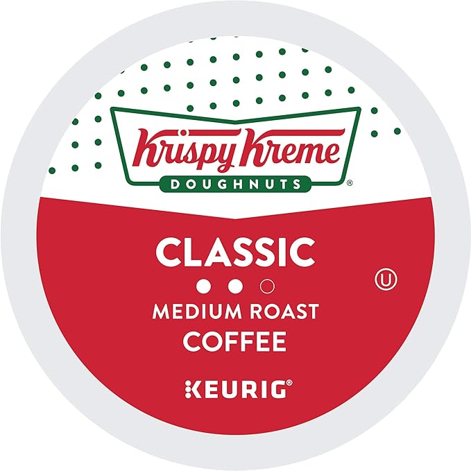 Krispy Kreme Classic Keurig Single-Serve K-Cup Pods, Medium Roast Coffee, 60 Count (6 Packs of 10)