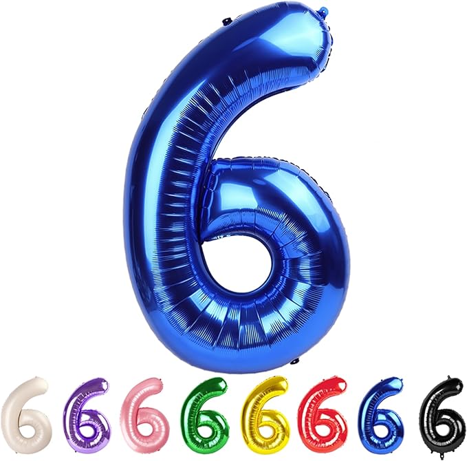 Number 6 Balloons Dark Blue Party Decorations for Girl Boys, 40 In Big 6th Balloons for Engagement, Wedding, Celebration Party, Graduations, Photo Shoot