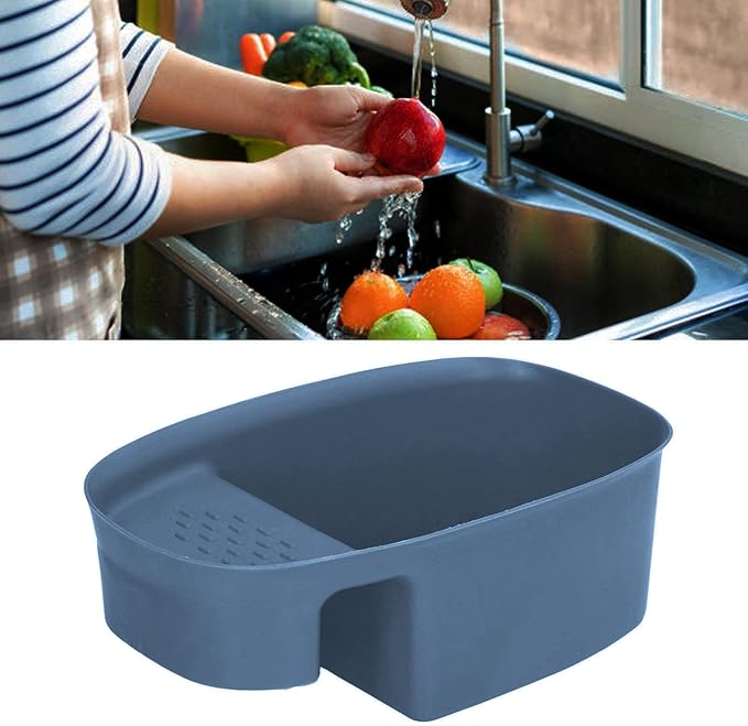 aqxreight Sink Drain Basket Household Saddle Shaped Mesh Strainer Kitchen Waste Vegetable Fruits (Blue)