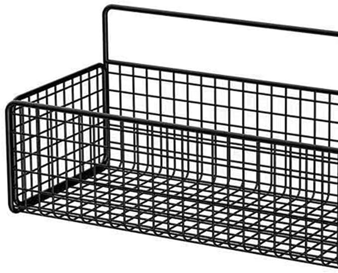 Wire Wall Basket, Wall Mounted Organizer Kitchen Organizer, Wire Storage Shelf Rack for Cabinets, Pantry, Closets, Bathroom, Kitchen, Bedroom(Black)