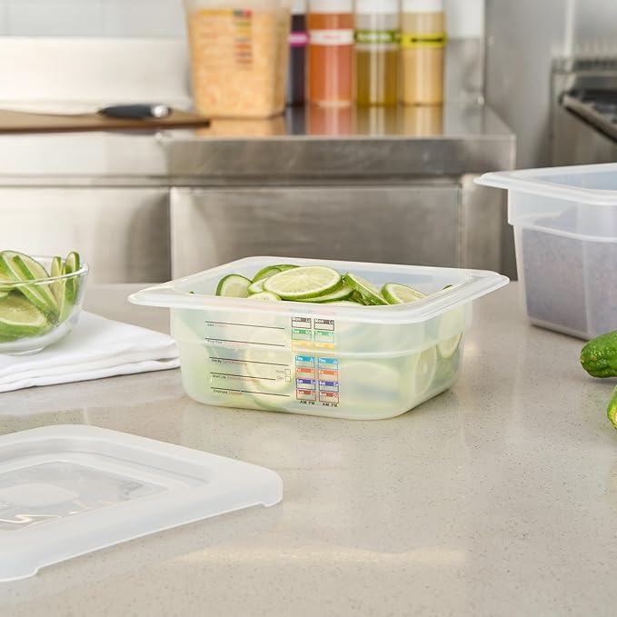 Restaurantware Food Storage Container 10 Pack of 6.8 x 6.2 x 2.5 Inches Plastic Stackable Storage Box White Reusable Label Container Dishwasher Safe For Restaurants And Kitchens