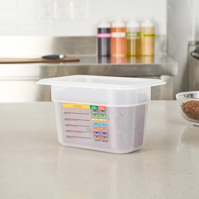 Restaurantware Food Storage Container 10 Pack of 6.8 x 4.2 x 3.9 Inches Plastic Stackable Storage Box White Reusable Label Container Dishwasher Safe For Restaurants And Kitchens