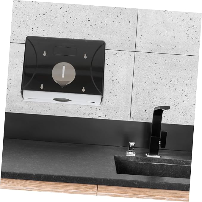 Wall-Mounted Touchless Paper Towel Dispenser for Bathroom Kitchen and Hotel Black Hand Towel Holder Easy Access for Commercial Use Suitable for Wall Surface