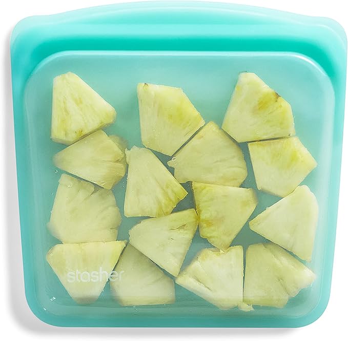 Stasher Premium Silicone Reusable Food Storage Sandwich Bag, Aqua, Microwave, Sous Vide, Dishwasher, Oven and Freezer Safe, BPA Free, Leak-free, Eco-friendly, 28 Oz | Reusable Food Bag