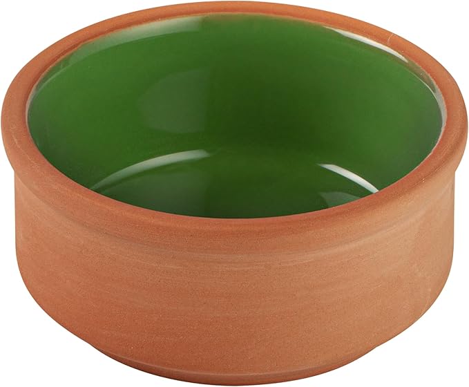Restaurantware Terracotta Cazuela Bowls 2 Pack of 3 oz Durable Rustic Serving Dish Glazed Oven-Safe Bowl Freezer-Safe Tapas Dish Microwave-Safe Dishwasher-Safe