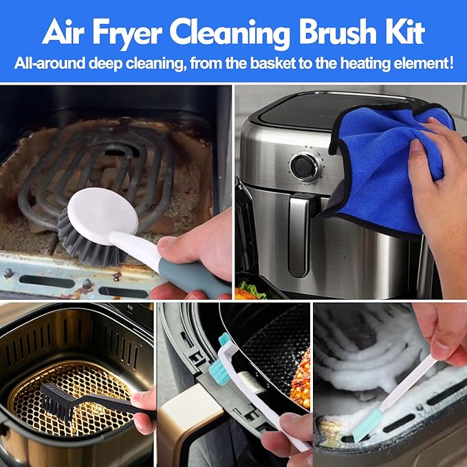 XANGNIER Air Fryer Cleaner Brush Kits,6 Pcs Air Fryer Cleaning brush Tools Accessories