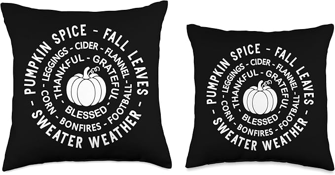This is Boo Sheet Halloween Tees Everything I Love About Fall Thankful Grateful Blessed Moms Throw Pillow, 18x18, Multicolor