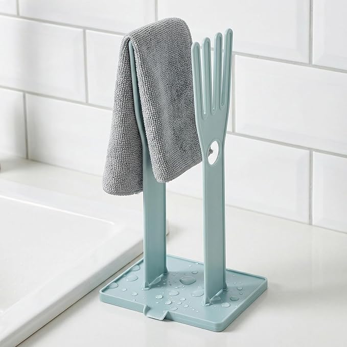 4pcs Kitchen Gloves Holder - Mitten Dryer Reusable Plastic Dish Washing Rack - Sink Holder Stand For Dish Gloves Rags Sponge Food Bag Organizer