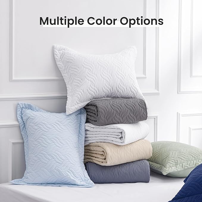 Love's cabin Quilts for Full Bed Grey Bedspreads Bedding Set - Lightweight Bedspread Comforter - Wave Pattern Bedding Coverlet for All Season - 3 Pieces (1 Quilt, 2 Pillow Shams)