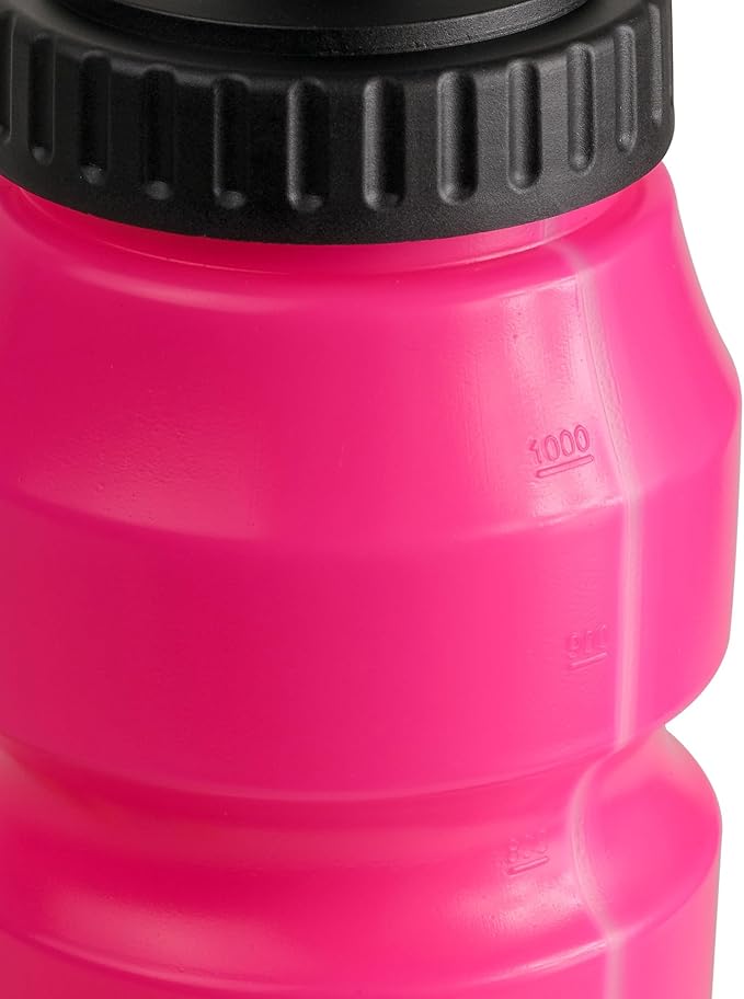 Cannon Sports 1 Liter Sports Water Bottle, BPA-Free, 34 Oz Capacity, Large Mouth, 2 lids (Straw and Squeeze), Great For Helmet Sports Such As Hockey, Lacrosse, Football, Boxing (Pink)