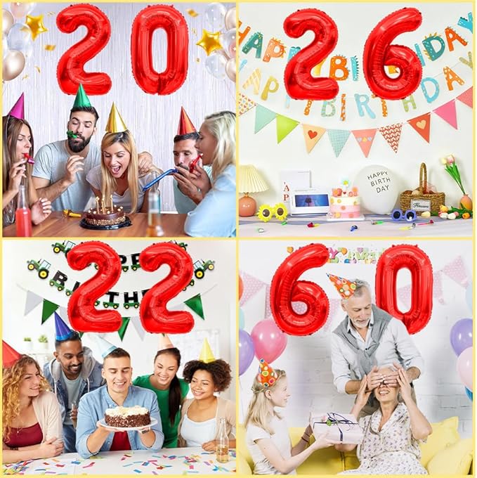 2026 Balloons, 2026 Balloon Numbers 40 Inch Graduation Balloons Class Of 2026 Red Balloons, New Years Balloon, 2026 Graduation Balloon Decorations Class Of 2026 Grade Party Decorations