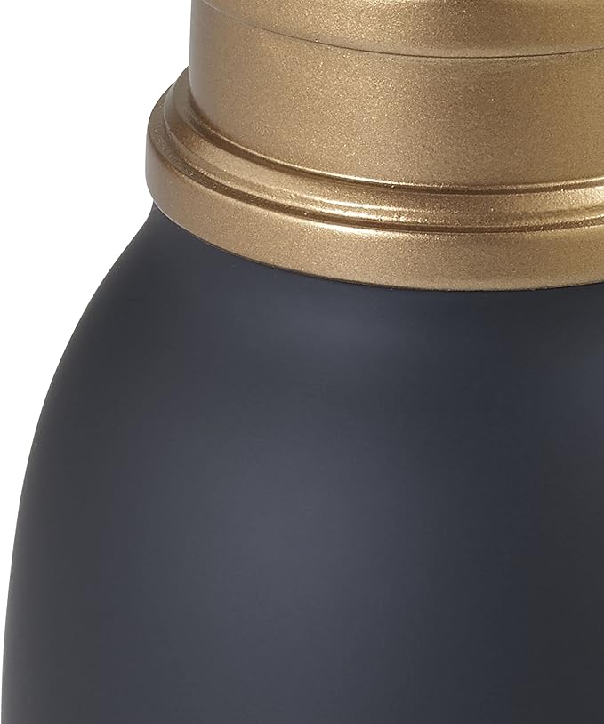 Avanti Linens - Soap Dispenser/Lotion Pump, Guest Bathroom Essentials, Modern Home Decor (Memphis Collection, Black)
