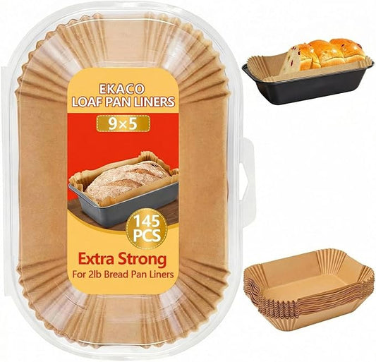 145PCS Loaf Pan Liners, 9x5 Inch Loaf Pan Liners Baking Bread, Non-Stick Pre-Formed Parchment Paper for Bread Pan, Ideal Disposable Loaf Breads Liners