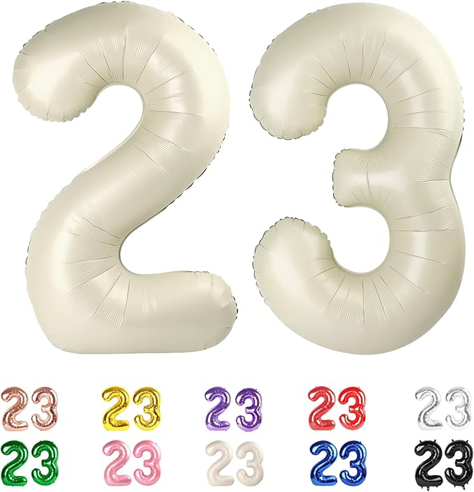 23 Balloon Numbers, 23rd Birthday Decorations, Number 32 Balloons 40 In Cream 32nd Birthday Party Decoration Balloons for Engagement, Wedding, Celebration Party, Graduations, Photo Shoot