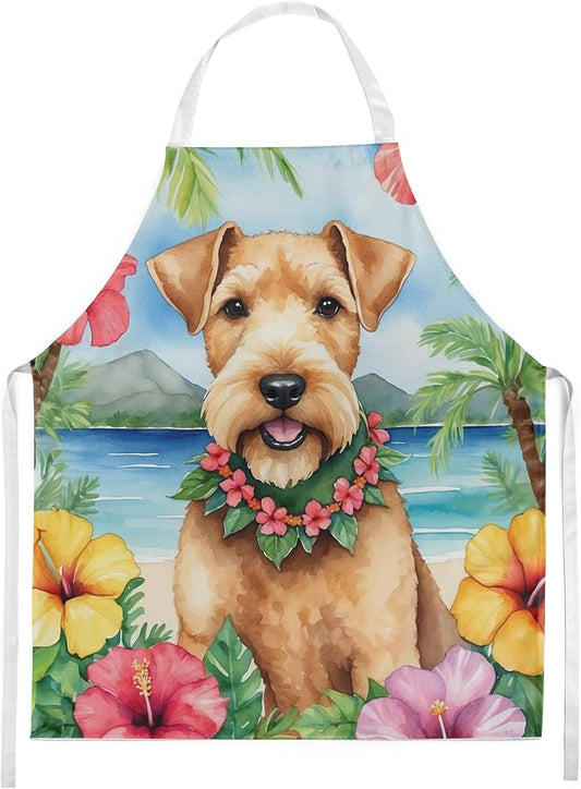 Caroline's Treasures Lakeland Terrier Luau Apron Cooking Kitchen Server Baking Crafts Gardening for Adult Women Men, Unisex, Large, Multicolor