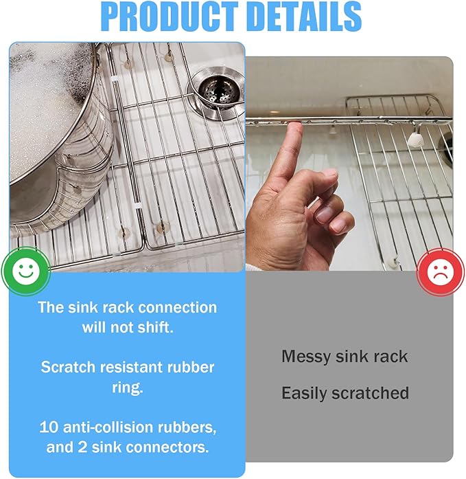 K-6449-ST Kitchen Sink Rack, 26.18'' x 14.76'' for Kohler Whitehaven K-5826 and K-5827 Sink