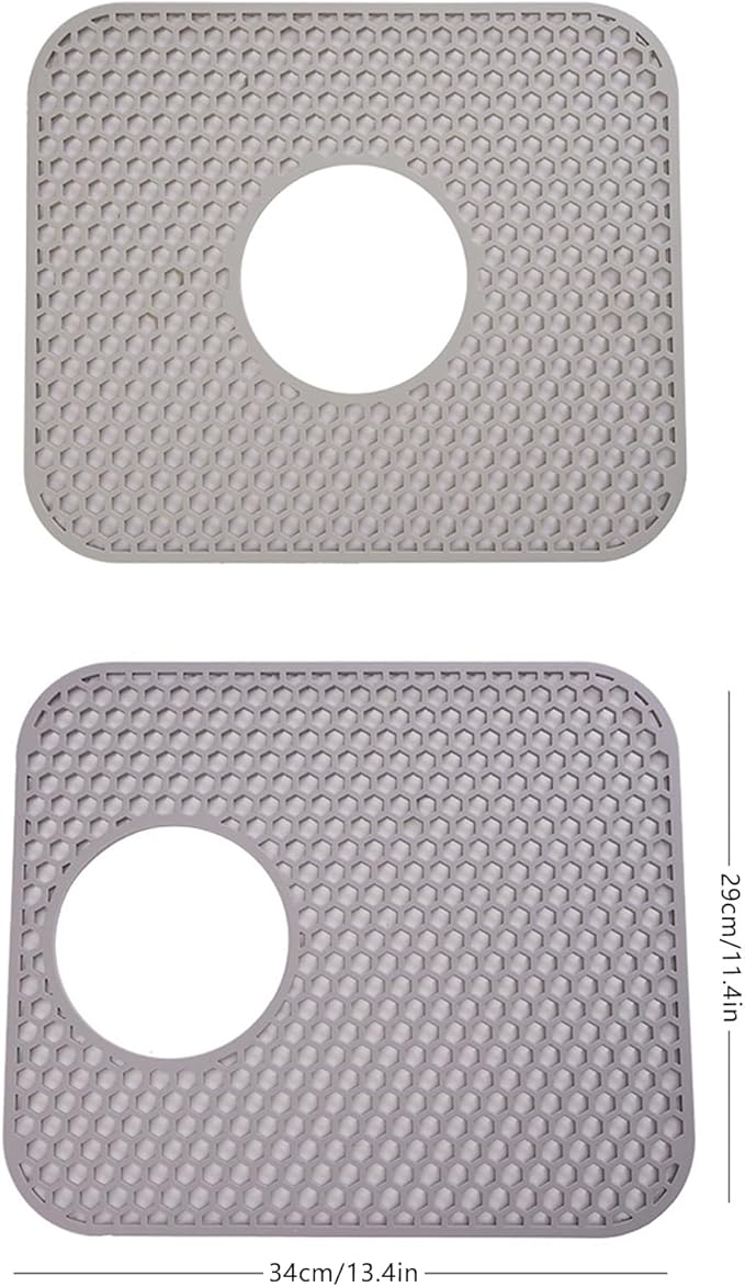 Drain Stopper, Kitchen Sink Protector Mat Silicone Sink Mat Drain Pad Sink Divider Mat Accessories