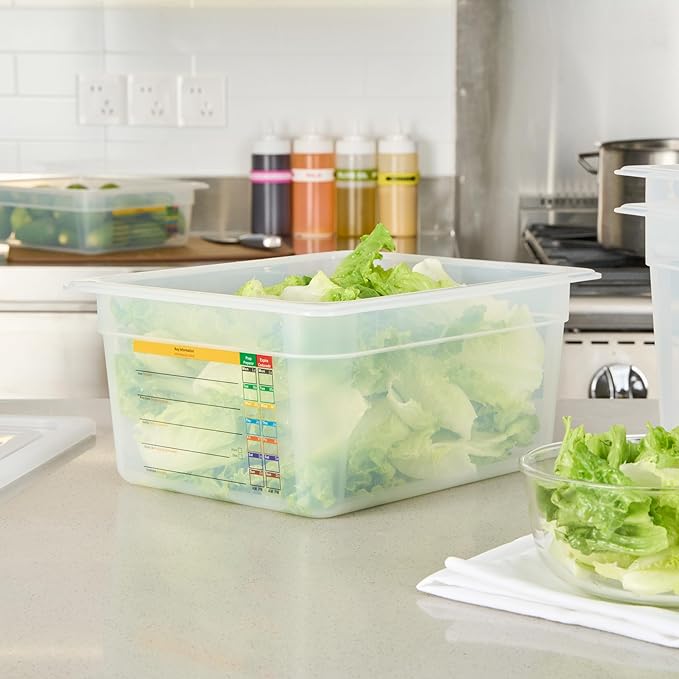 Restaurantware Food Storage Container 10 Pack of 12.7 x 10.3 x 3.9 Inches Plastic Stackable Storage Box White Reusable Label Container Dishwasher Safe For Restaurants And Kitchens