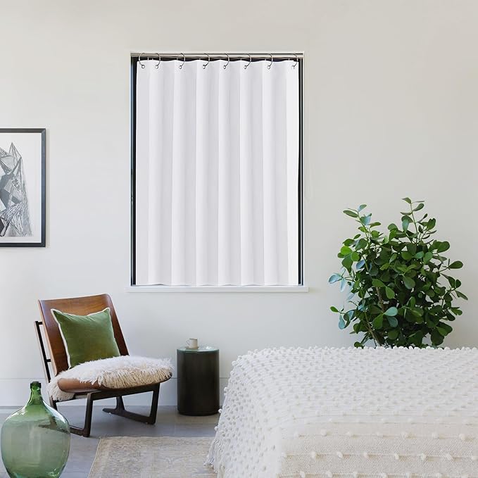 NICETOWN Bathroom Curtains for Privacy, Accordion Door Shade for Small Window Room Darkening Short Curtains for Living Room Bedroom Energy Saving Tiers, 38" W x 36" L, 1 Panel, Pure White