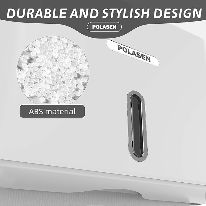 Multifold Paper Towel Dispenser Wall Mount White Compact Adhesive No Drilling or Screws Installation Fits Combi-Fold Fusion Folded Hand Towels for Commercial Industrial Shop Office